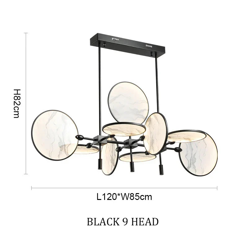 Afralia™ Classic Metal Chandelier with Glass and Iron Accents