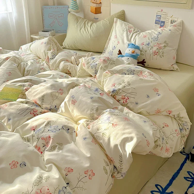 Afralia™ Cartoon Print Quilt Cover Set for King Queen Beds - All Seasons Comfort