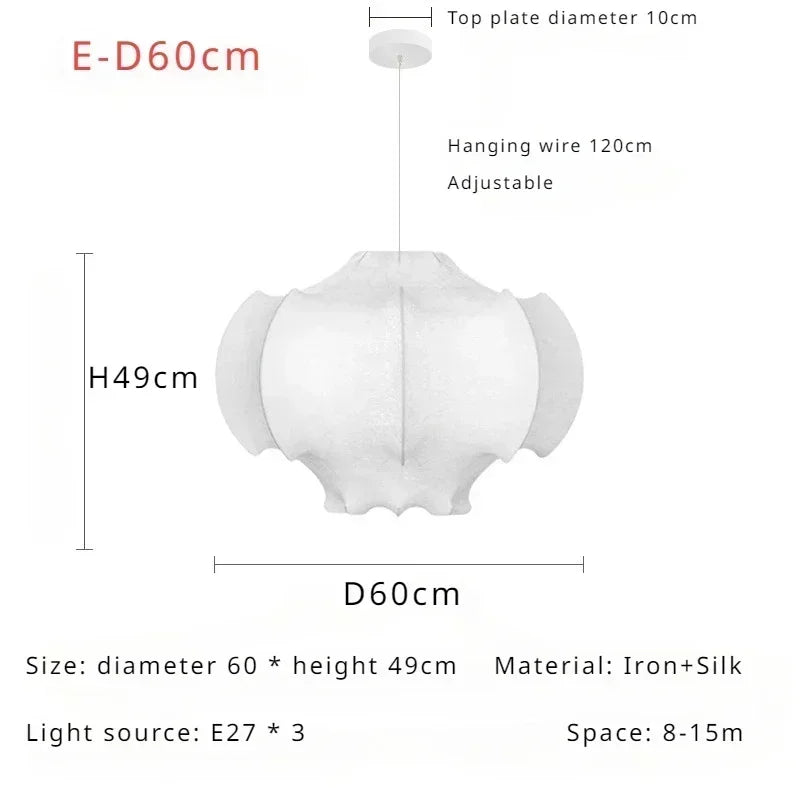 Afralia™ Japanese Silk Pendant Chandelier - Modern Designer Home Lighting