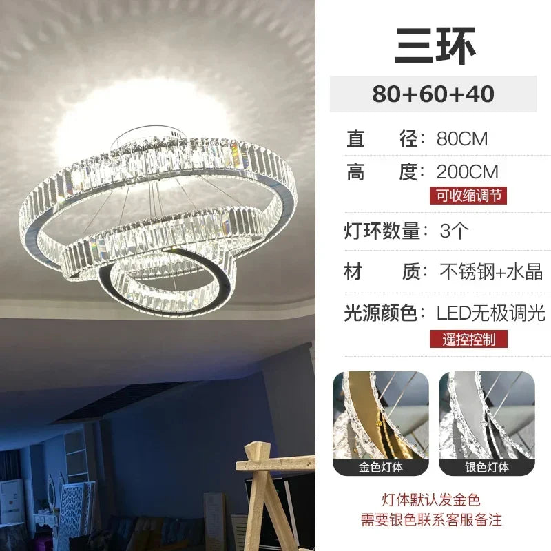 Afralia™ Crystal LED Chandelier for Modern European Style Living Room Lighting