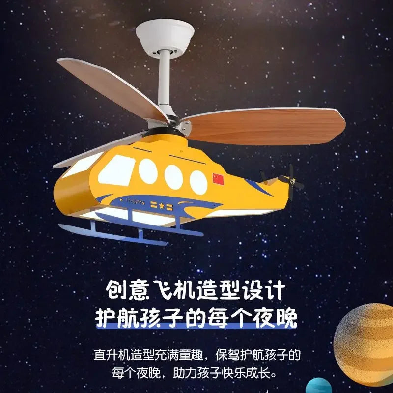 Afralia™ Helicopter Light Ceiling Lamp for Boy's Room