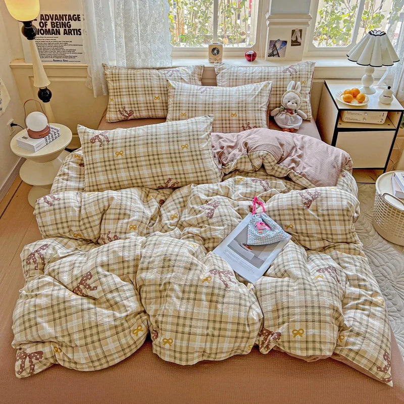 Afralia™ Cloud Touch Ultra Soft Duvet Cover Set in Sweet Design & Double Layer Yarn