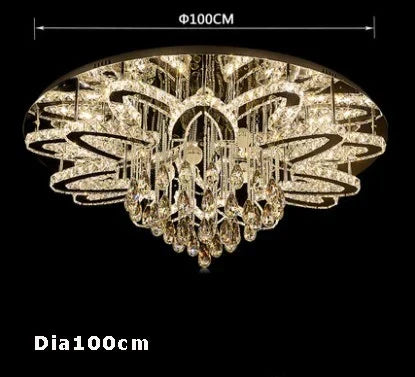 Afralia™ Crystal Stainless Steel LED RGB Chandelier for Modern Foyer & Living Room