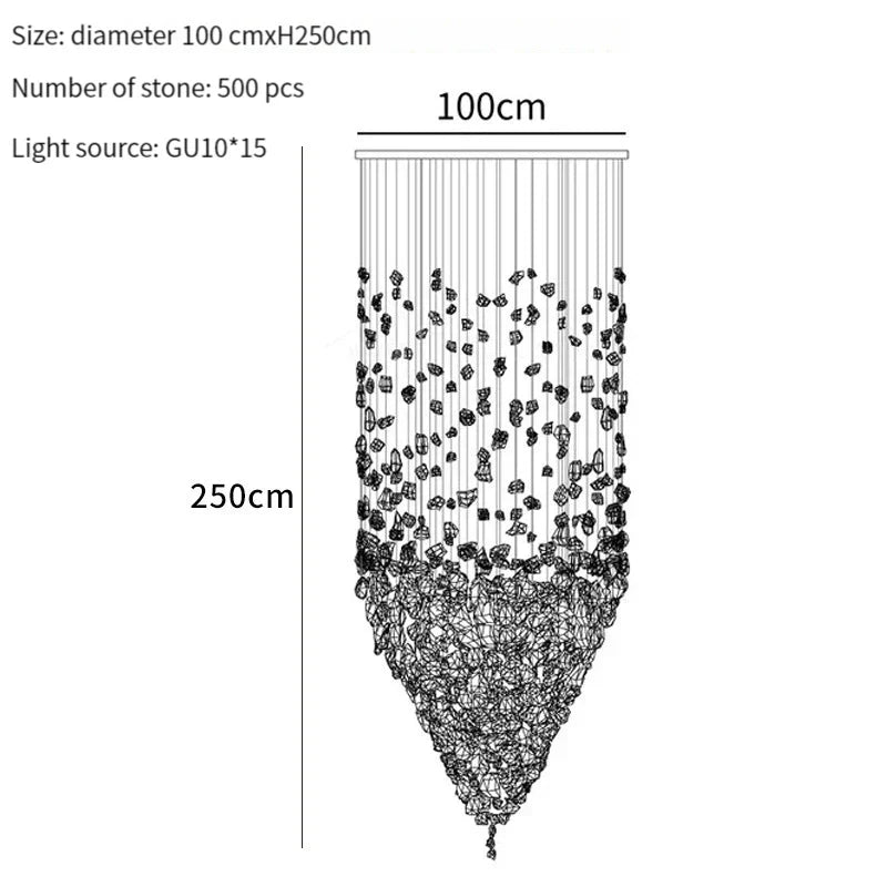 Afralia™ Luxury Crystal Chandelier: Modern LED Hanging Lamp for Home Indoor Light Fixtures
