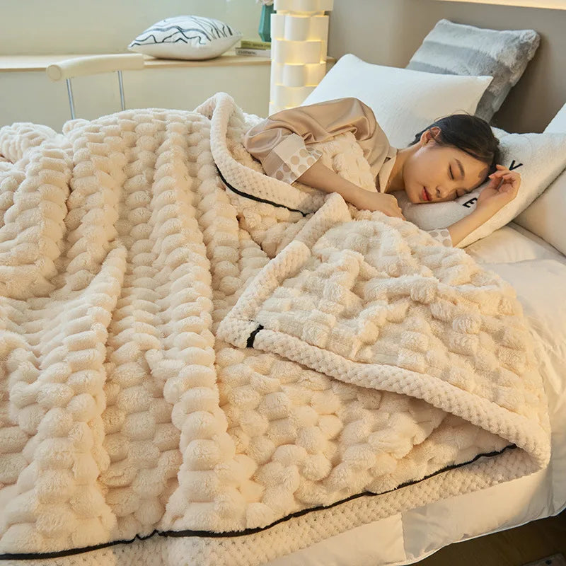 Afralia™ Warm Coral Fleece Blanket | Soft Comfort | Cozy Thicken | Autumn Winter Blanket
