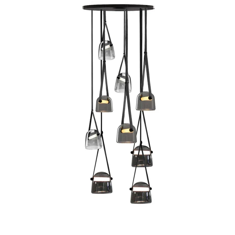 Afralia™ Luxury LED Crystal & Leather Chandelier for Living Room