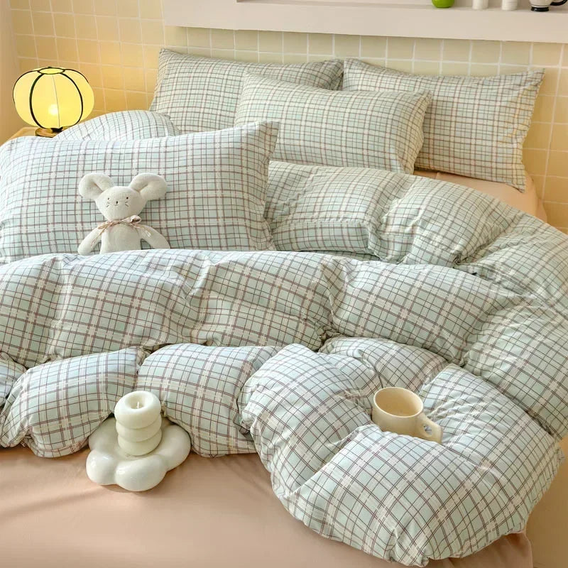 Afralia™ Jacquard Double-Layer Yarn Fitted Sheet Set - Cloud Touch Soft Skin-Friendly Bedroom Decor