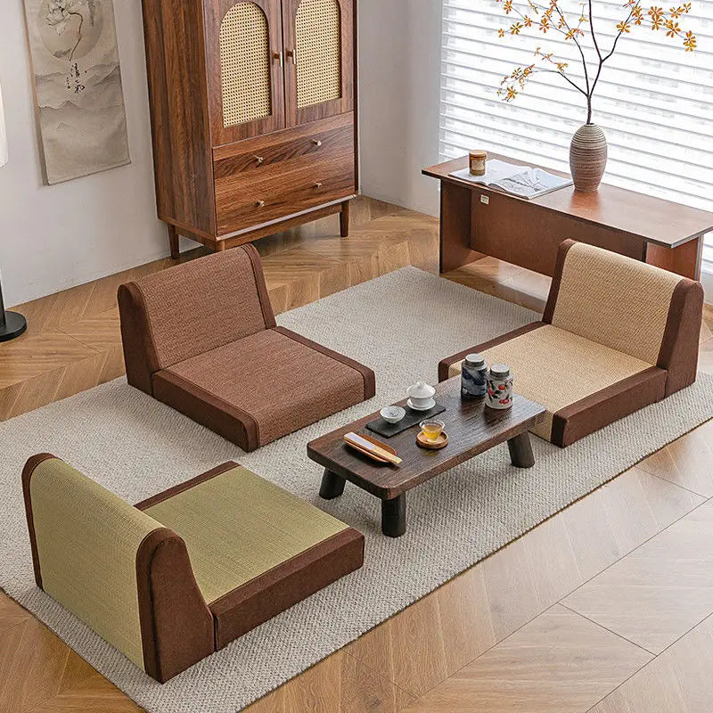 Afralia™ Japanese Style Tatami Chairs, Room Chairs, Legless Chairs, Bay Windows Chairs, Backrest Chairs