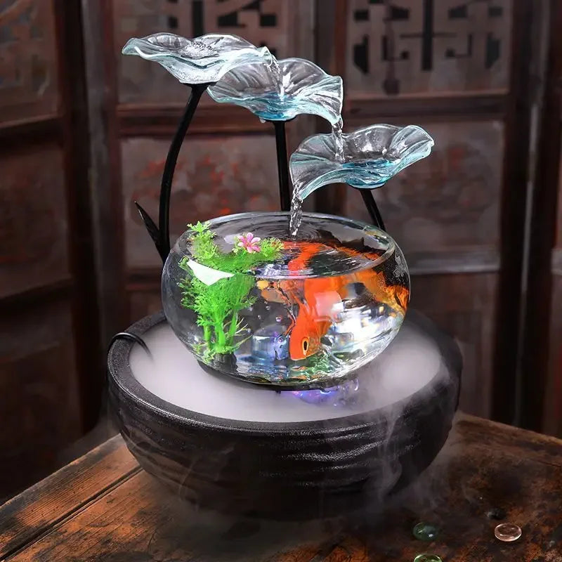Afralia™ Serene Waterscape Fountain Decor for Living Room TV Cabinet & Desktop