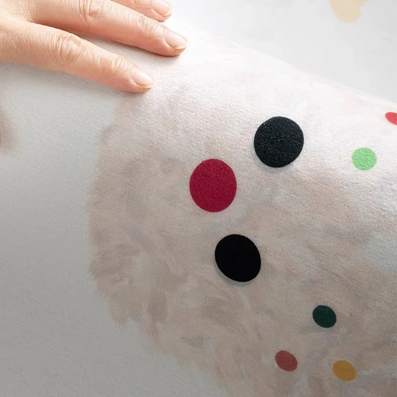 Afralia™ Cartoon Ball Print Cozy Carpet: Anti-Slip, Stain-Resistant Bedside Rug
