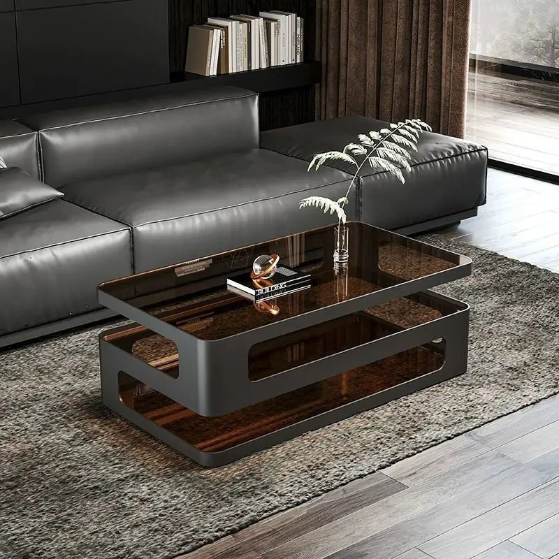 Nordic Glass Coffee Table by Afralia™ - Minimalist Luxury Designer Furniture