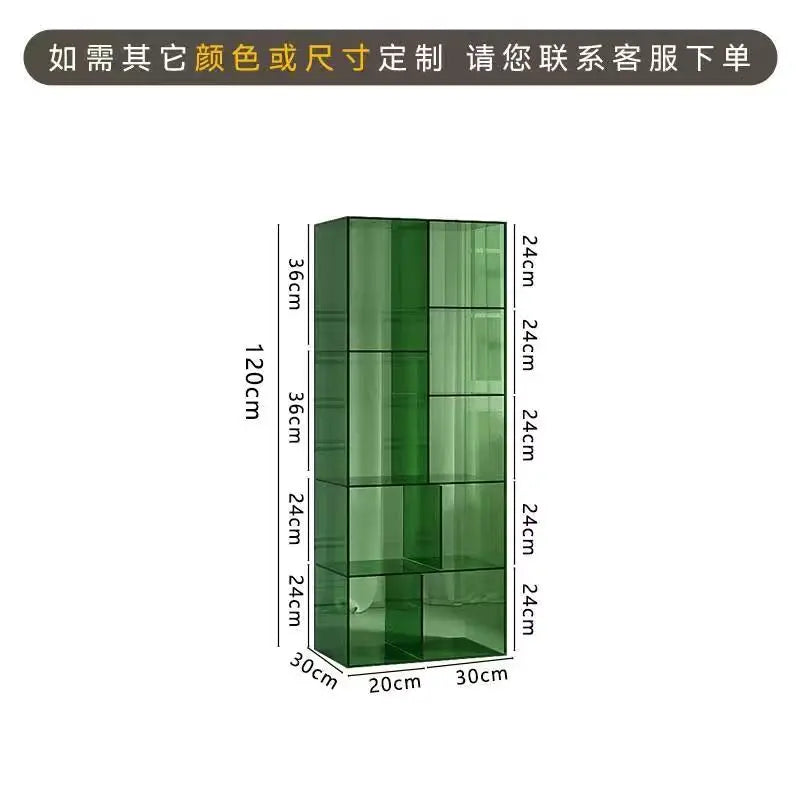 Afralia™ Modern Acrylic Bookcase Shelves: Light Luxury Art Museum Display Bookshelf