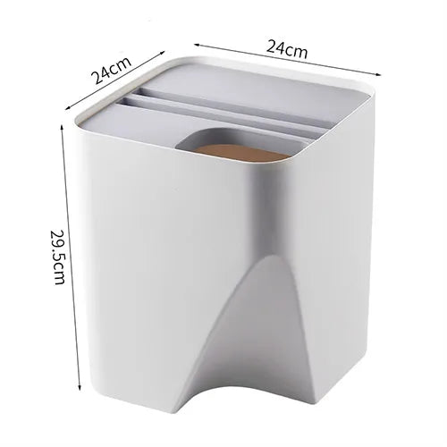 Afralia Stackable Trash Can with Lid Kitchen Waste Bin Bathroom Plastic Paper Basket