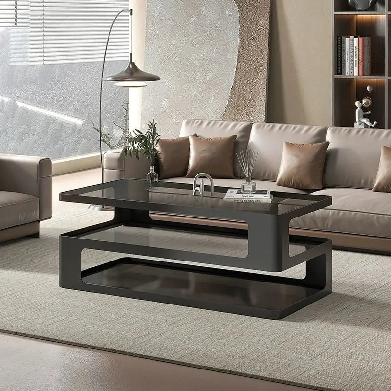 Nordic Glass Coffee Table by Afralia™ - Minimalist Luxury Designer Furniture