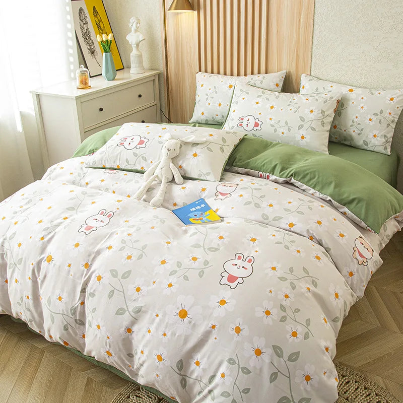 Afralia™ Floral Print Bedding Set - Cozy & Vibrant Quilt Set for Home, Bedroom, Dorm