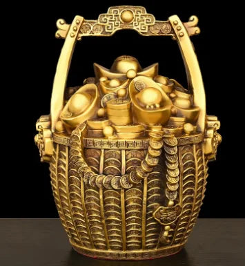 Afralia™ Copper Treasure Bowl Money Jar for Home Decor