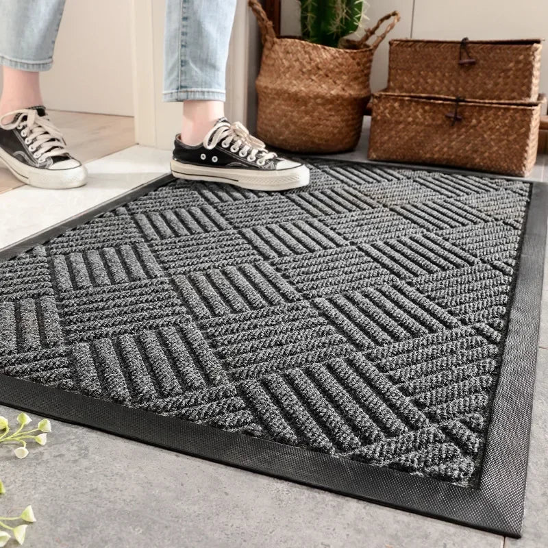 Afralia™ Outdoor Rubber Doormat: Easy-Clean & Dirt-Resistant Shoe Scraper Mats for Home & Business
