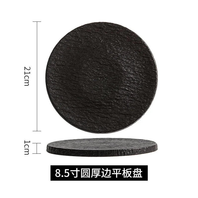 Afralia™ Rock Plate: Elegant Japanese Tableware for Home Dining and Decoration