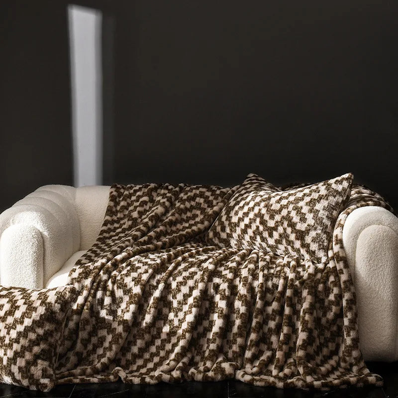 Afralia™ Cosy Faux Rabbit Plush Blanket in Milk Velvet for Single Sofa Decoration & Napping