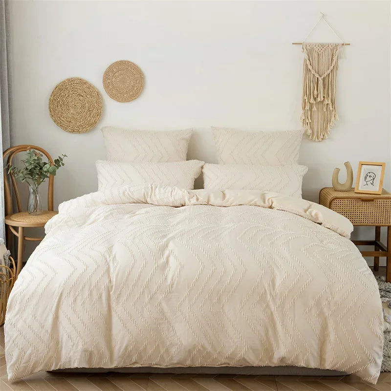 Afralia™ Wave Stripes Grey Bedding Set Full Queen King Twin Duvet Cover Pillow Cases