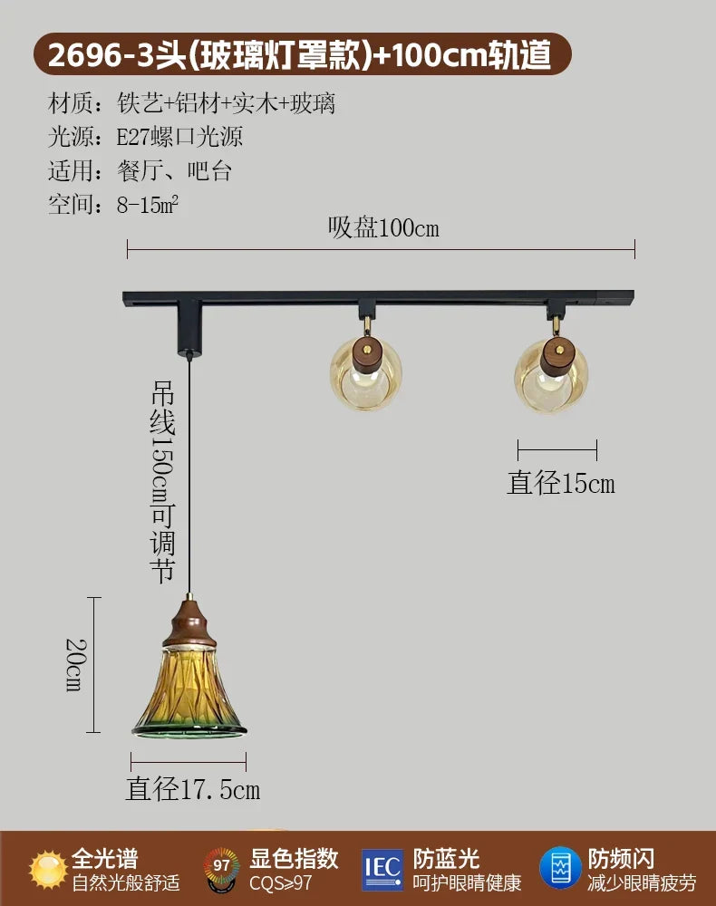 Afralia™ Medieval Style Restaurant Track Lights & Retro Coffee Shop Chandelier