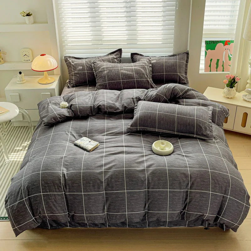 Afralia™ Geometric Pattern Single Duvet Cover, Cozy Cotton Bedding for Autumn/Winter