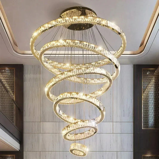 Afralia™ Crystal LED Chandelier for Modern European Style Living Room Lighting