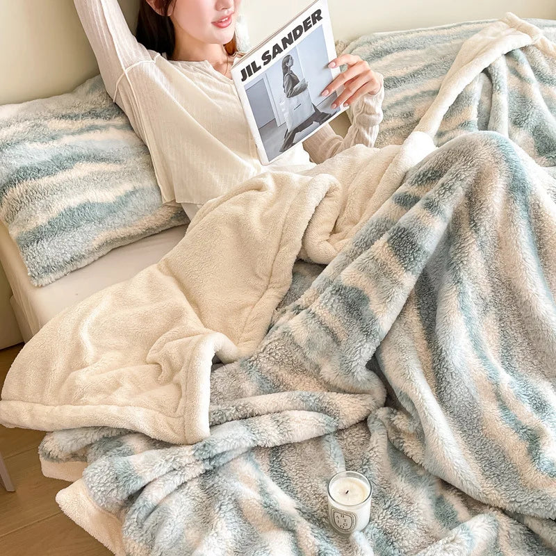 Afralia™ Luxury Rabbit Plush Blanket: Soft, Thick, Multifunctional Bedspread for Home and Office