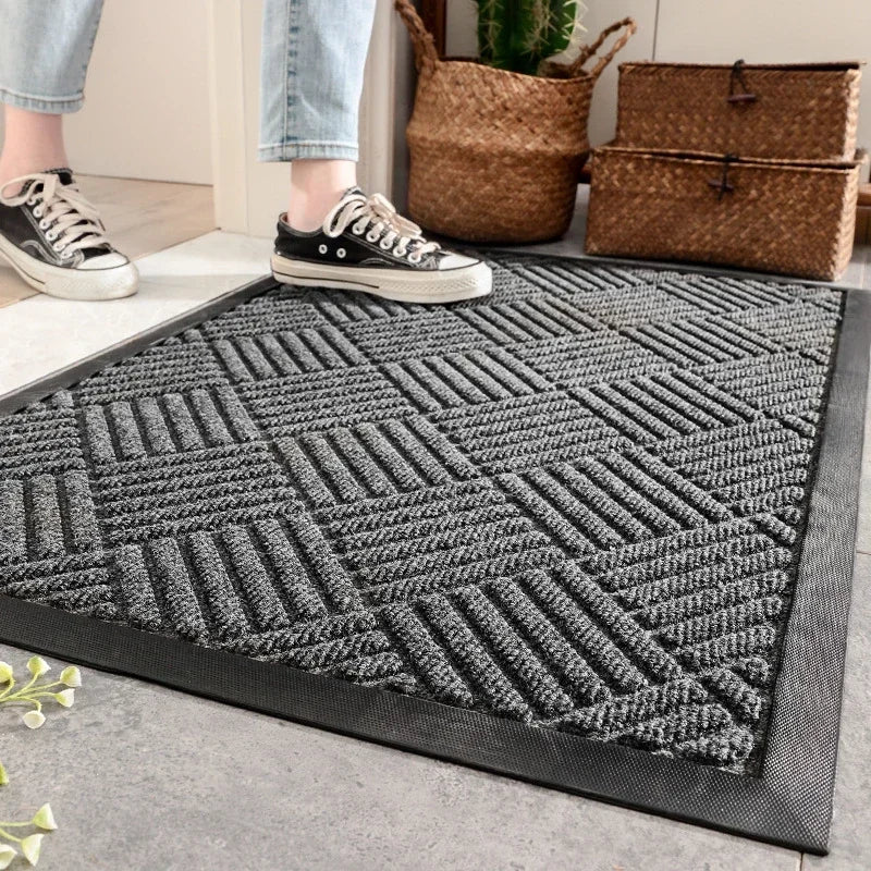 Afralia™ Outdoor Rubber Doormat: Easy-Clean & Dirt-Resistant Shoe Scraper Mats for Home & Business