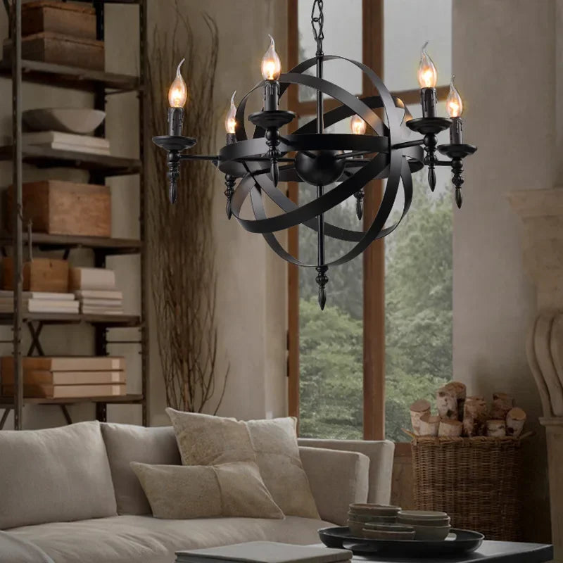 Afralia™ Iron Pendant Light for Living Room Bar Restaurant Home Decor