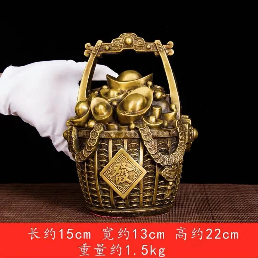 Afralia™ Copper Treasure Bowl Money Jar for Home Decor