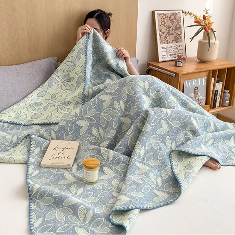 Afralia™ Cotton Towel Blanket, Rural Printed Thin Quilt - Luxury Breathable Bedspread