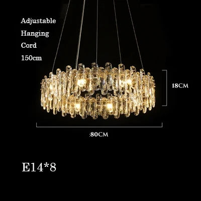Afralia™ Gold Crystal Strip Chandelier - Dimmable Indoor Ceiling Light