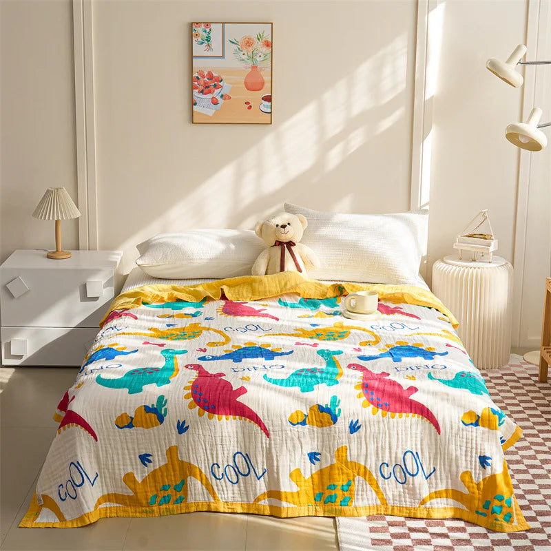 Afralia™ Six-Layer Cotton Towel Blanket: Bubble Gauze Bed Cover, Skin-Friendly, Summer Cool Quilt