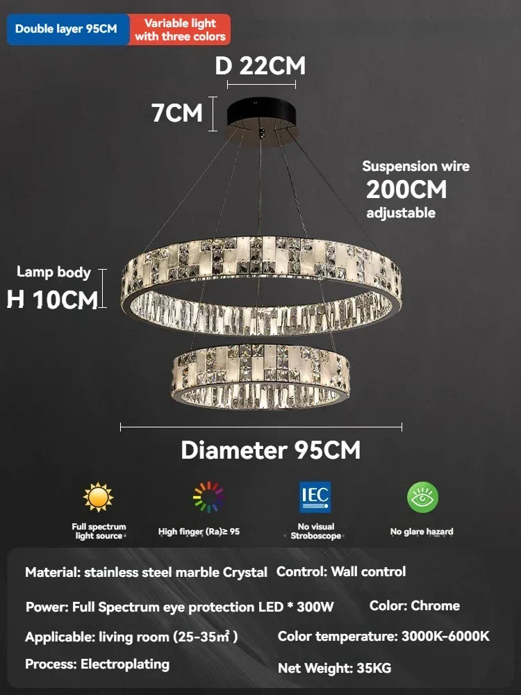Afralia™ Black Acrylic and Crystal Chandelier for Living Room Decor