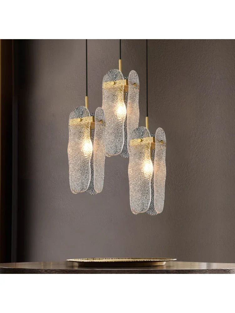 Afralia™ Gold Water Ripple Glass Ceiling Lamp for Bedroom Kitchen Home Decor