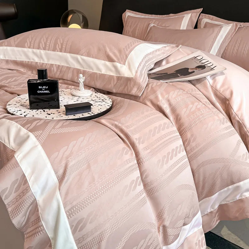 Afralia™ Cotton Jacquard Duvet Cover Set for Queen Double Bed - High End & Cozy