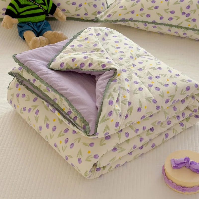 Afralia™ Summer Comforter: Sweet Printed Air-Condition Queen King Beds, Soft Skin-Friendly Breathable Blanket
