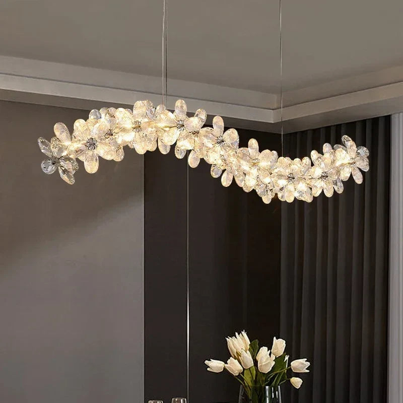 Afralia™ Chrome Petal Crystal Chandeliers: Luxury LED Ceiling Pendant Lights for Home Decor