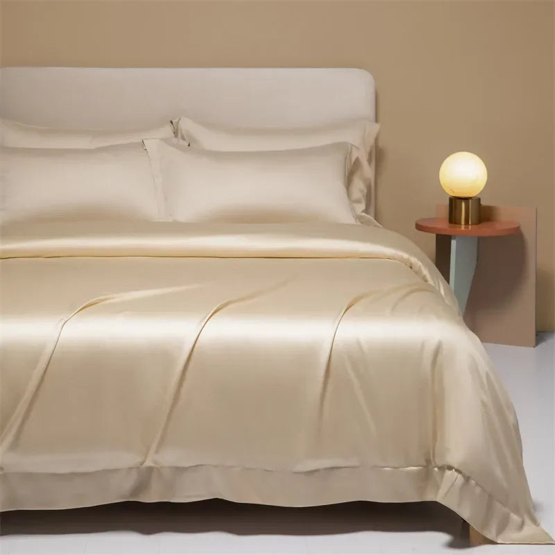 Afralia™ Cooling Cotton Solid Bedding Set Ultra Soft Quilt Cover for Summer