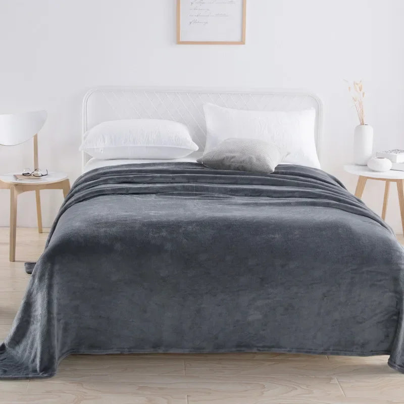 Afralia™ Coral Fleece Flannel Flower Printed Blanket for Single/Queen/King Beds