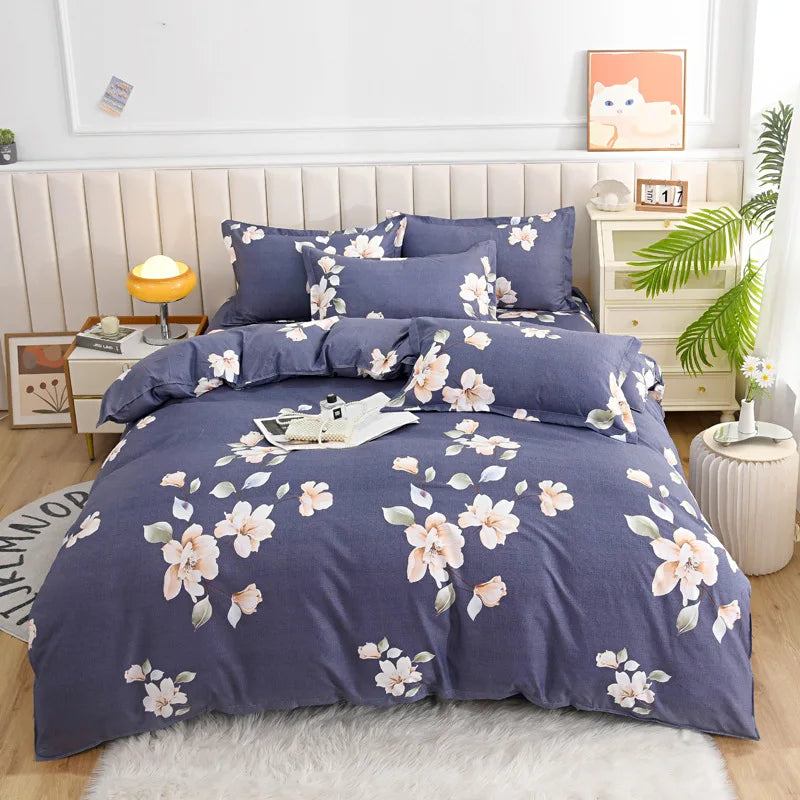Afralia™ Pastoral Printed Cotton Comforter Cover for Queen King Bed - Four Seasons
