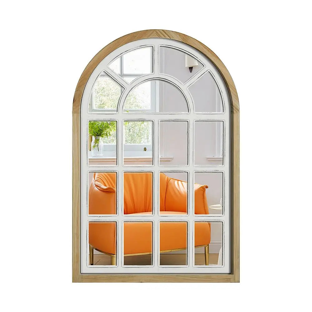 Afralia™ Gothic Rose Window Carved Mirror for Wall Decor in Living Room or Bedroom