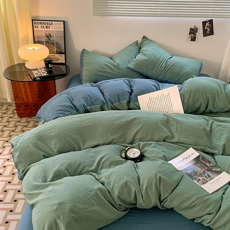 Afralia™ Cotton Bedding Set: Soft Duvet Sheets, Pillowcases, Comforter Set - All Seasons Comfort