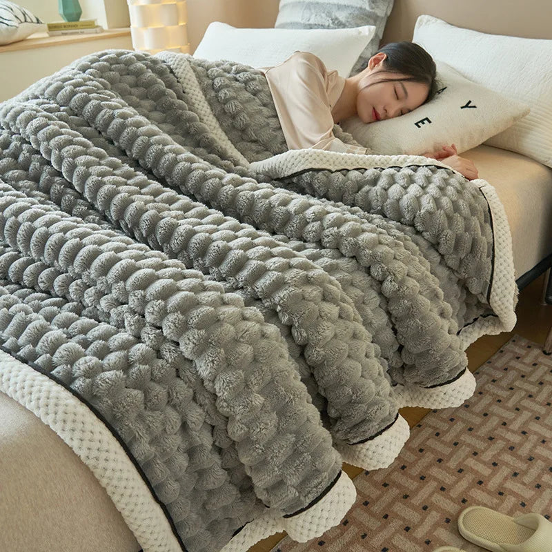 Afralia™ Warm Coral Fleece Blanket | Soft Comfort | Cozy Thicken | Autumn Winter Blanket
