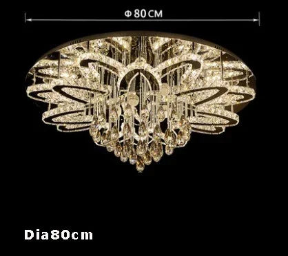 Afralia™ Crystal Stainless Steel LED RGB Chandelier for Modern Foyer & Living Room