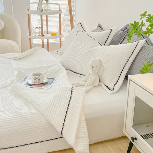 Afralia™ Quilted Summer Comforter Set - Princess Bubble Yarn Elegance, Skin-Friendly & Airy Blanket