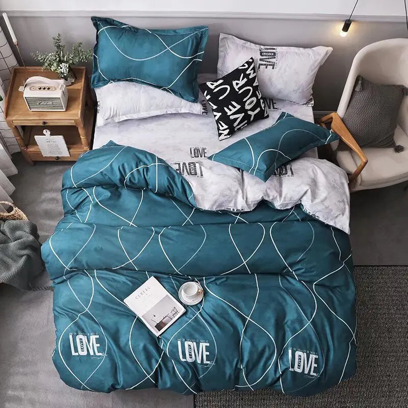 Afralia™ Romantic Starry 3D Printed Duvet Cover Set for Single Double Bed