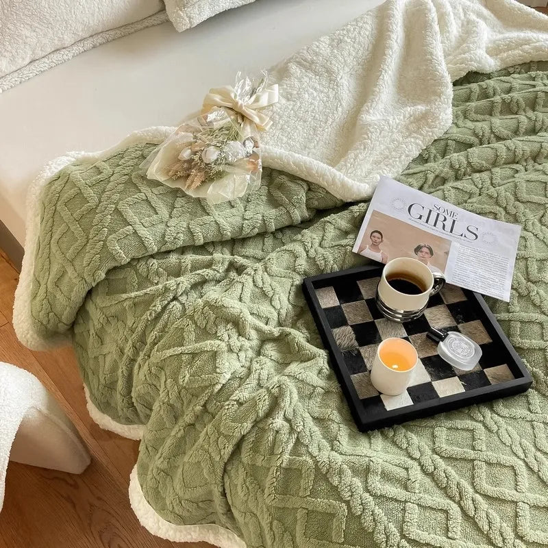 Afralia™ Coral Fleece Blanket: MultiFunctional Soft Skin-Friendly Warm Shawl