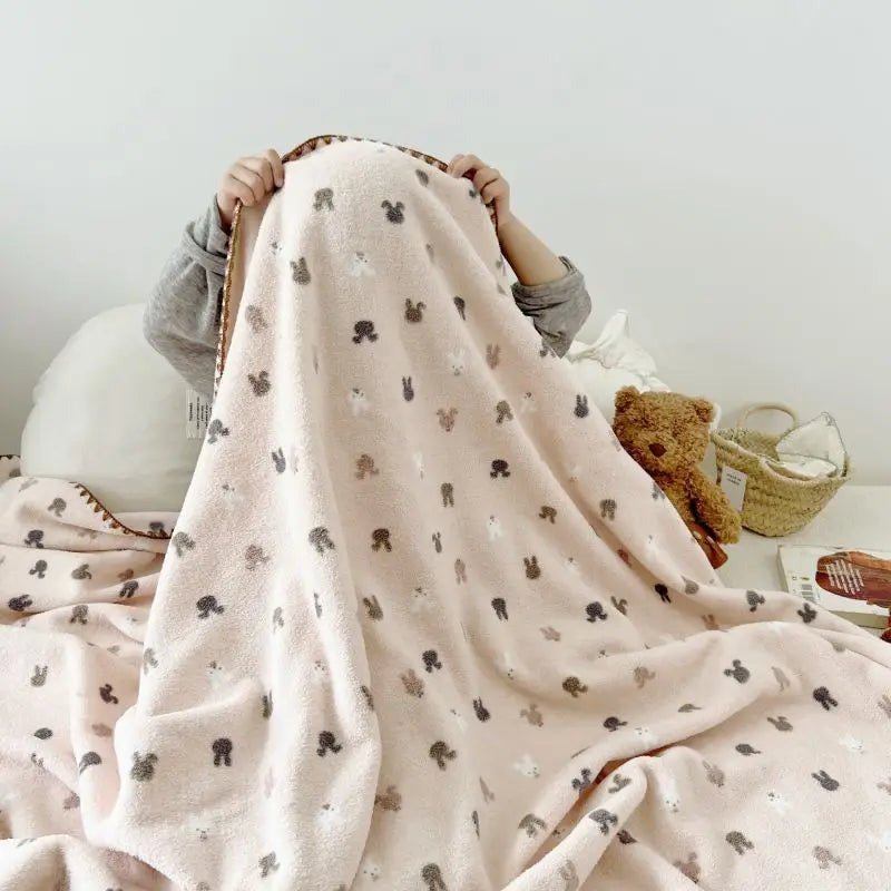 Afralia™ Milk Velvet Cartoon Blanket: Soft, Luxurious Sofa Throw for All Seasons